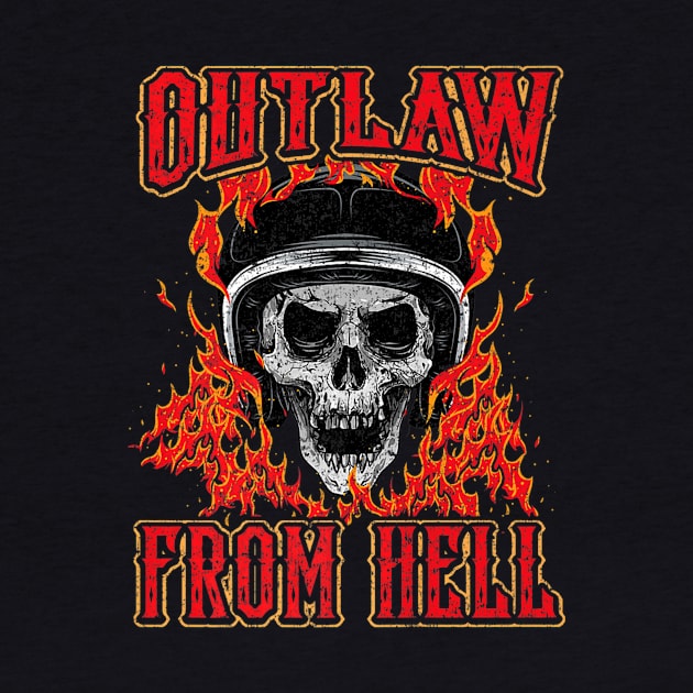 Outlaw Skull Biker Skeleton by SkullGrungeSHOP